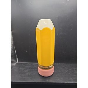 Ceramic Pencil Shaped‎ Vase Yellow Pink White Gold Accent Teacher Gift Decor